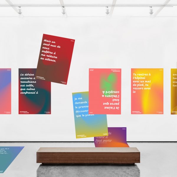 Mock up of empty white gallery interior with white canvas Mock up of empty white gallery interior with white canvas