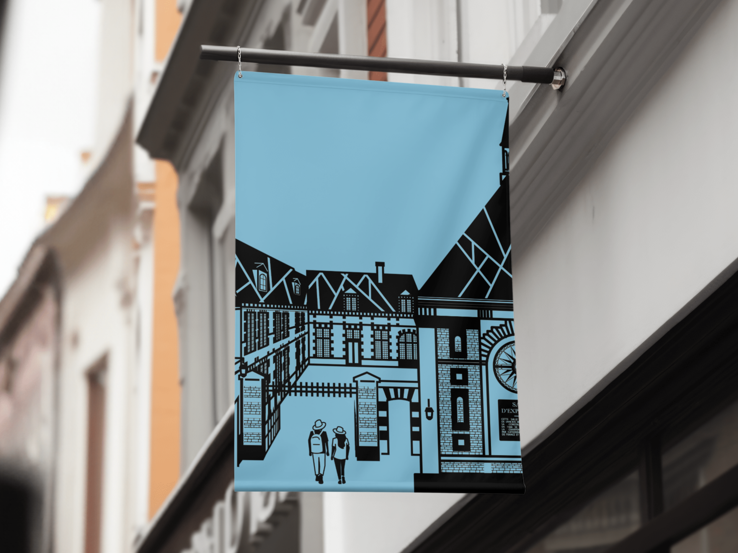 Office de tourisme Pays de Dreux - Illustration de l'Hotel Dieu - Bonnet Margot - flag