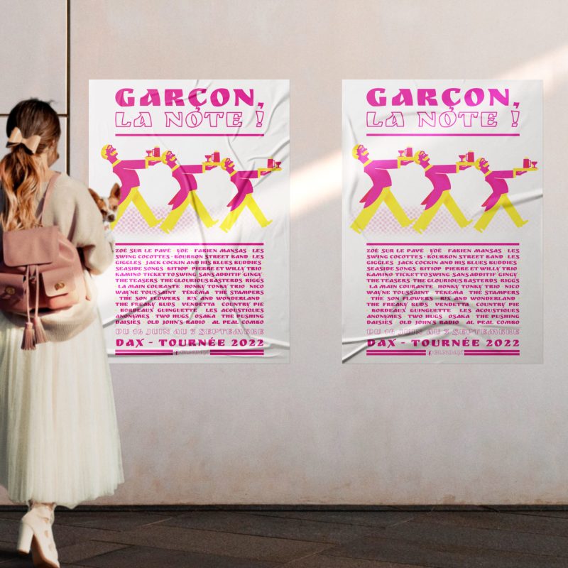 Garçon, la note ! Poster avec personne se tenant devant